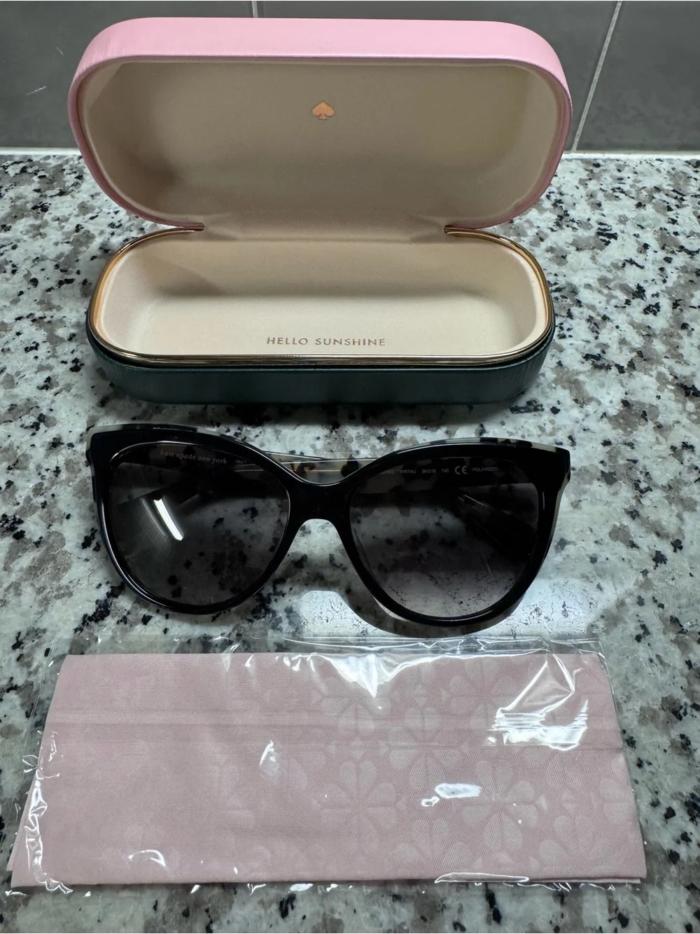 kate spade Black Cat-Eye Sunglasses with Gradient Lenses